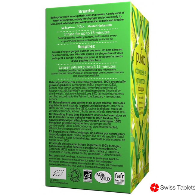 Pukka Citronelle et Gingembre Thé bio bag 20 pcs buy online