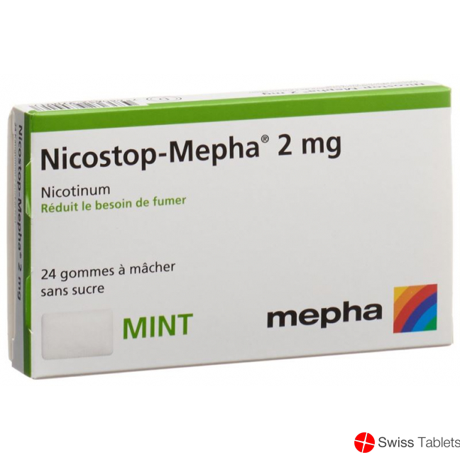 Nico stop Mepha gum 2 mg mint 24 pcs