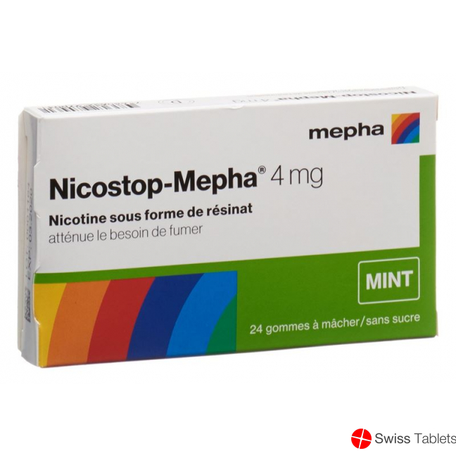 Nico stop Mepha gum 4 mg mint 24 pcs