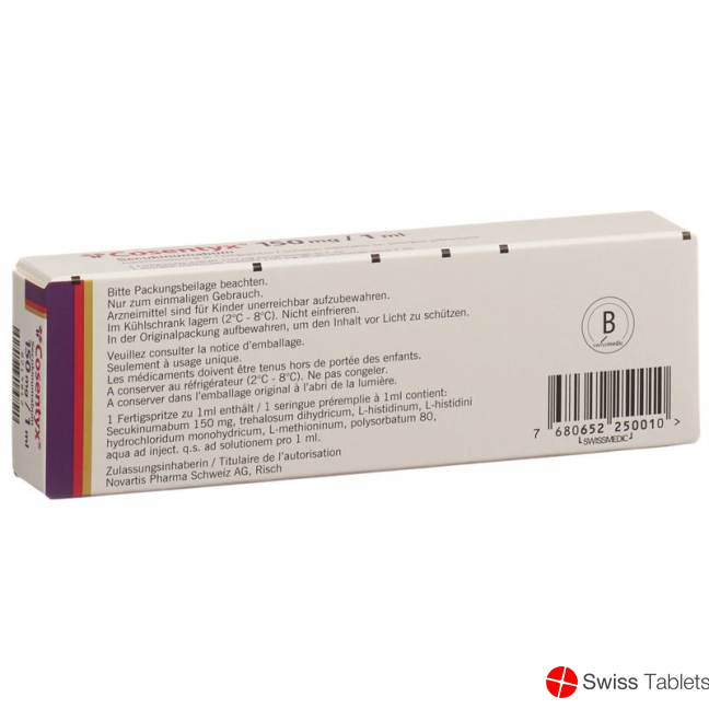 Cosentyx Inj Lös 150 mg / 1ml Fertspr