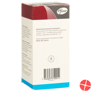 Voriconazole Pfizer PLV 40 mg / ml 70 ml