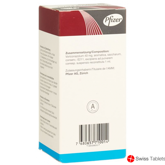 Voriconazole Pfizer PLV 40 mg / ml 70 ml