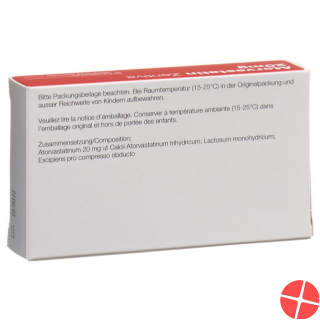 Atorvastatin 20 mg Zentiva Filmtabl 30 pcs