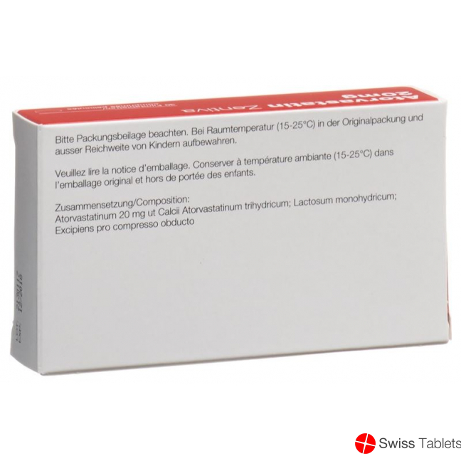 Atorvastatin 20 mg Zentiva Filmtabl 30 pcs