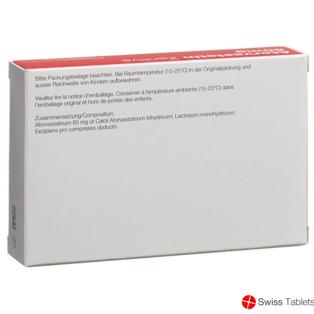 Atorvastatin 80 mg Zentiva Filmtabl 30 pcs