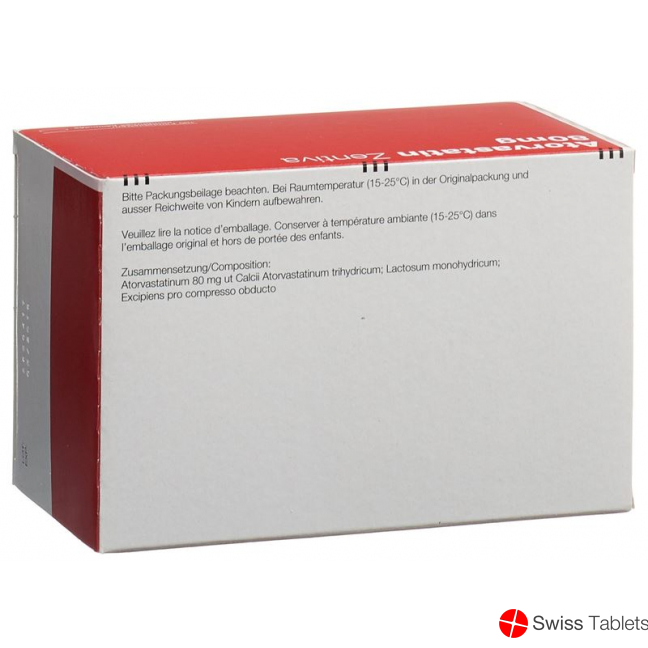 Atorvastatin 80 mg Zentiva Filmtabl 100 pcs