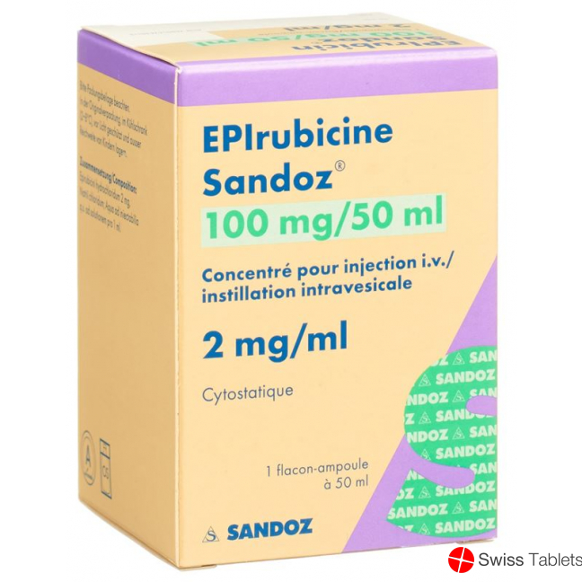 Epirubicin Sandoz 100 mg / 50 ml 50ml Durchstf