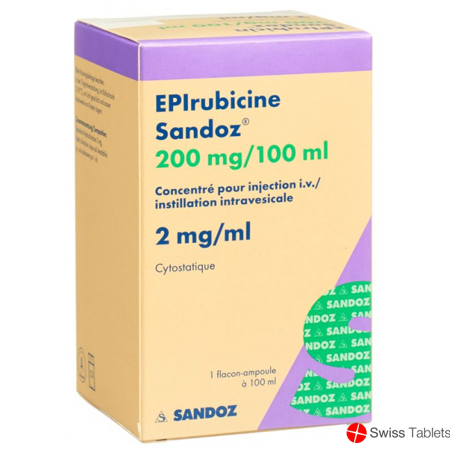 Epirubicin Sandoz 200 mg / 100ml 100 ml Durchstf
