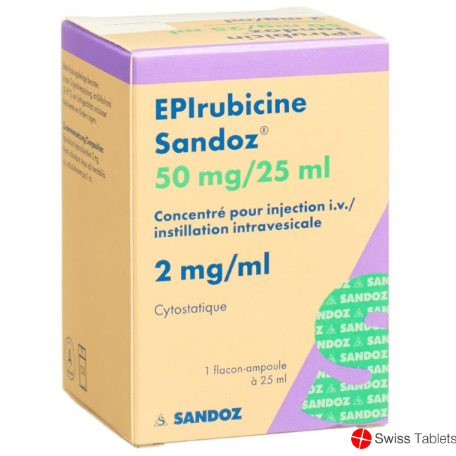 Epirubicin Sandoz 50 mg / 25 ml 25ml Durchstf