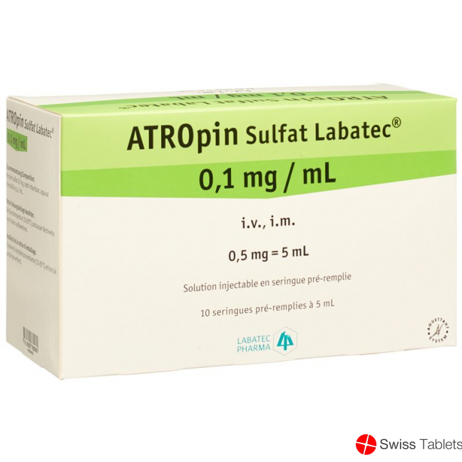 Atropine sulfate Labatec Inj Lös 0.5 mg / 5 ml 10 ml 5 Fertspr Atropine sulfate Labatec Inj Lös 0.5 mg / 5 ml 10 ml 5 Fertspr