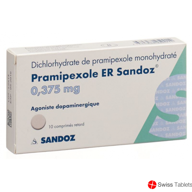 Pramipexole ER Sandoz 0.375 mg 10 tablets