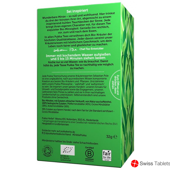 Pukka Drei Minze Tee Bio Beutel 20 Stück buy online