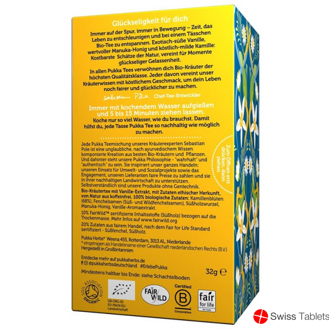 Pukka Kamille, Vanille & Manuka-Honig Tee Bio Beutel 20 Stück buy online