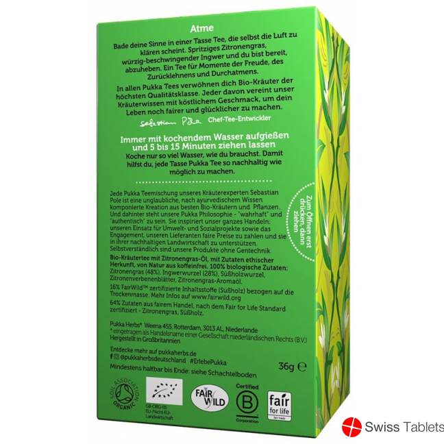 Pukka Zitronengras & Ingwer Tee Bio Beutel 20 Stück buy online Pukka Zitronengras & Ingwer Tee Bio Beutel 20 Stück buy online