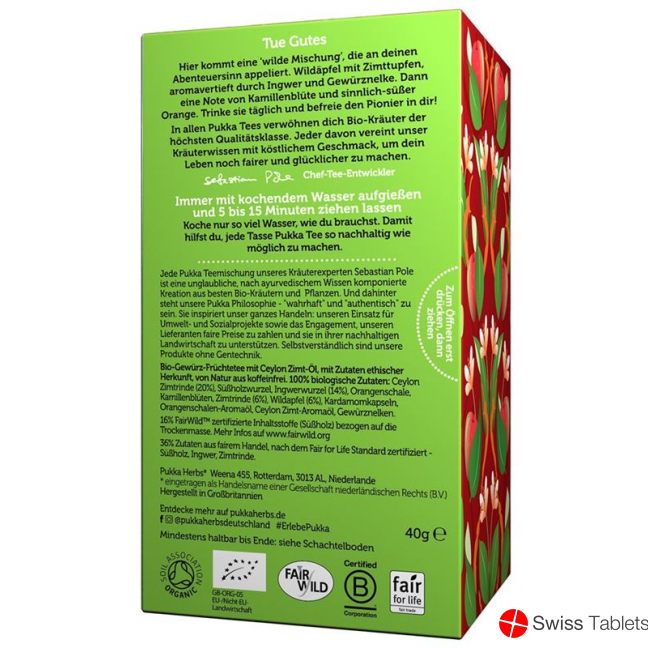 Pukka Wildapfel & Zimt Tee Bio Beutel 20 Stück buy online