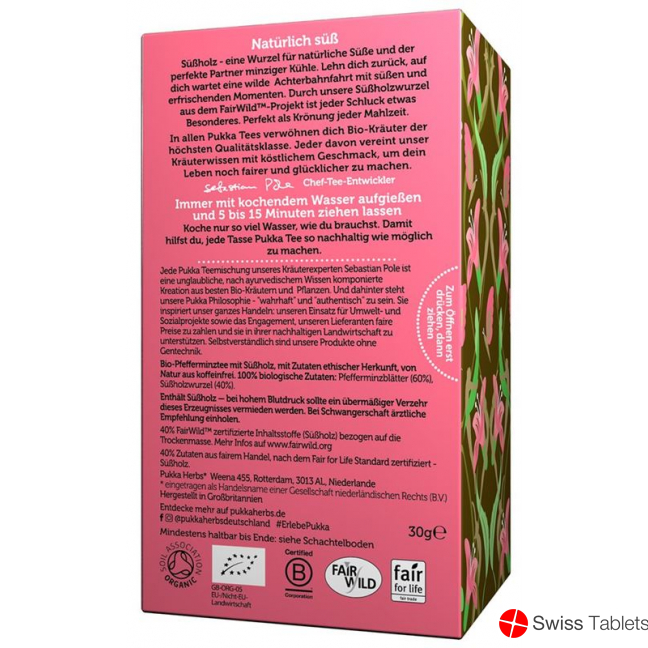 Pukka Pfefferminz & Süssholz Tee Bio Beutel 20 Stück buy online