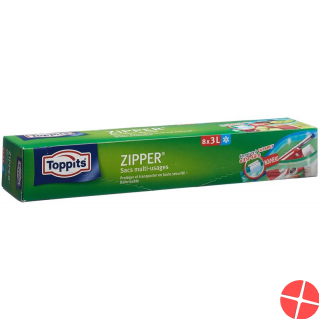 Toppits Zipper Allzweckbeutel 3L 8 Stück