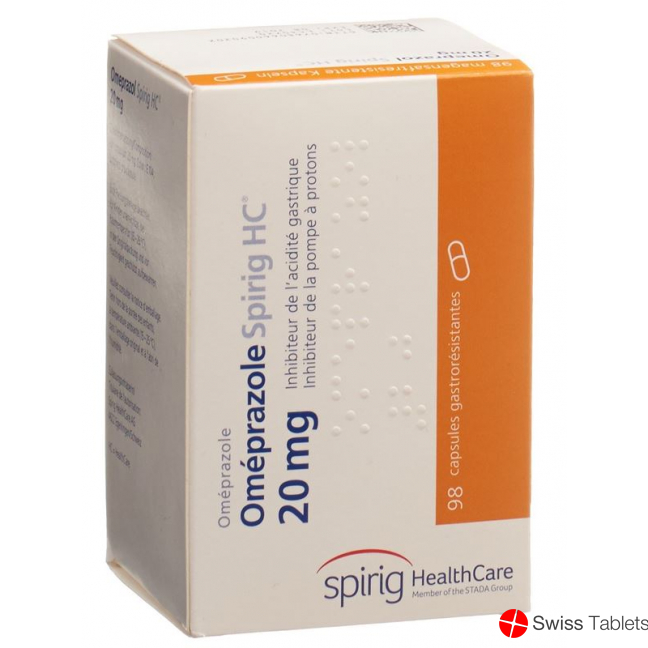 Omeprazol Spirig HC Kapseln 20mg (neu) Dose 98 Stück buy online