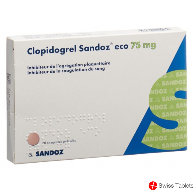 Clopidogrel Sandoz Eco Filmtabletten 75mg 28 Stück buy online