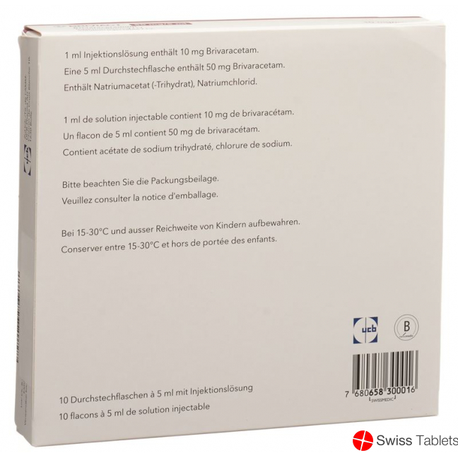 Briviact Injektionslösung 50mg/5ml 10 Durchstechflaschen 5ml buy online