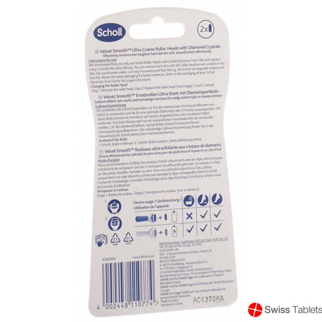 Erdatzrollen Scholl Velvet Smooth Pedi Roll Extra Stark Diamant 2 Stück buy online