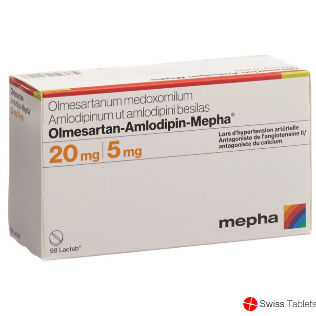 Olmesartan-amlodipin Mepha Lactab 20mg/5mg 98 Stück buy online