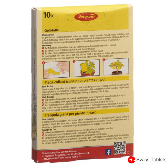 Aeroxon Gelbfalle für Topfpflanzen 10 Stück buy online