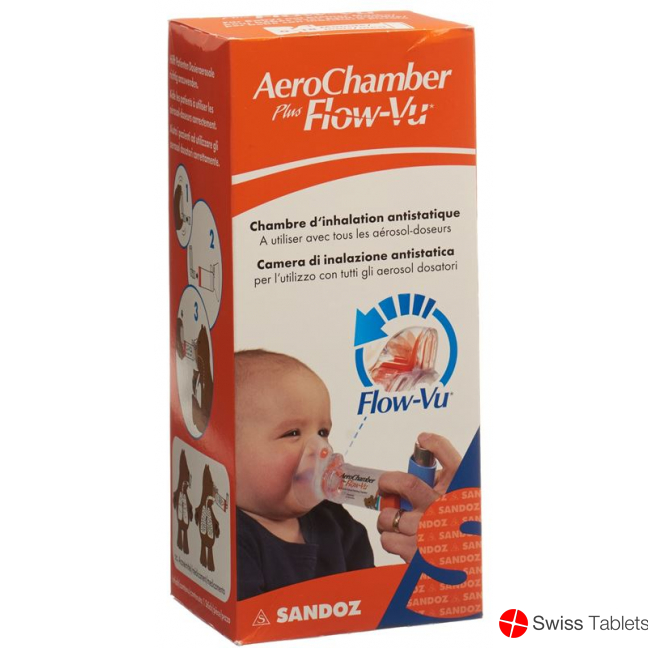 Aerochamber Plus Flow-vu mit Maske (0-18 M) Orange buy online