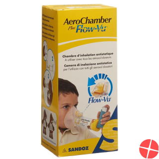 Aerochamber Plus Flow-vu mit Maske (1-5 J) Gelb