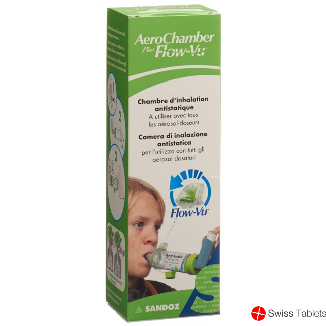 Aerochamber Plus Flow-vu ohne Maske (5+ J) Grün buy online