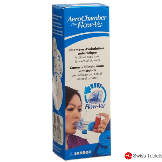 Aerochamber Plus Flow-vu without mask Blue buy online