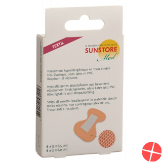 Sunstore Med Textil-Pflaster Fingerspitzen 12 Stück Sunstore Med Textil-Pflaster Fingerspitzen 12 Stück