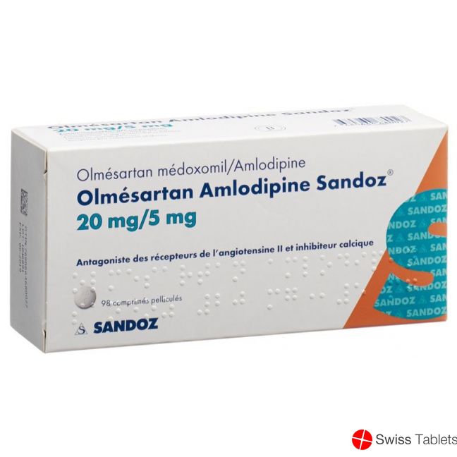 Olmesartan Amlodipin Sandoz 20/5mg 98 Stück buy online