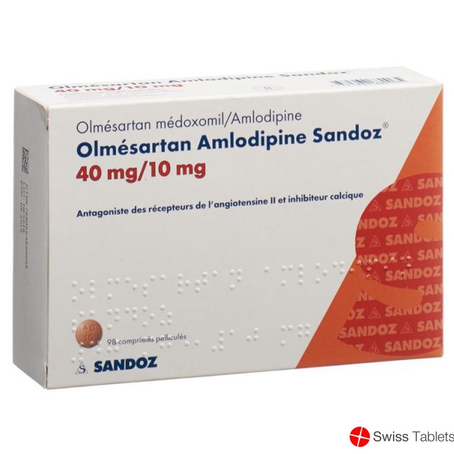 Olmesartan Amlodipin Sandoz 40/10mg 98 Stück buy online