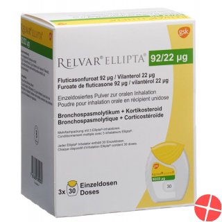 Relvar Ellipta Inh Pulver 92mcg/22mcg 3x 30 Dos
