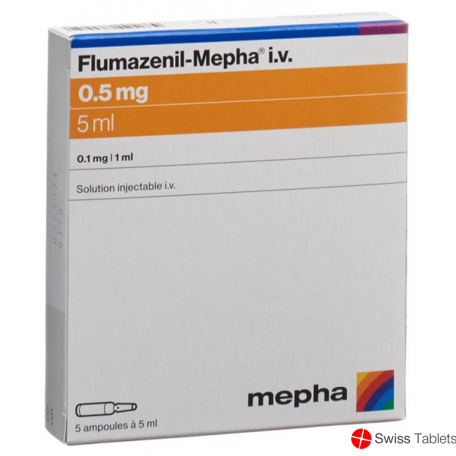 Flumazenil Mepha Injektionslösung 0.5mg/5ml 5 Ampullen 5ml buy online