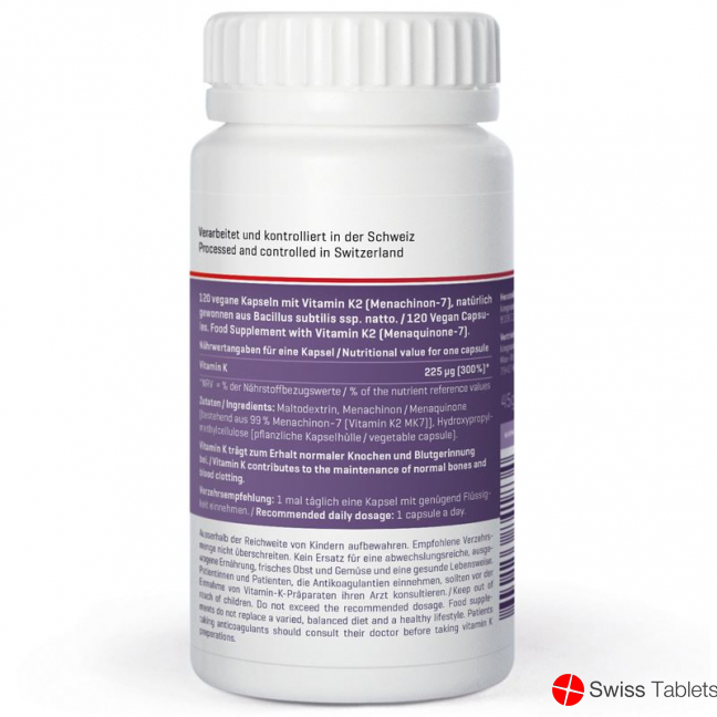Kingnature Vitam K2 Vida Kapseln 225mcg Dose 120 Stück buy online