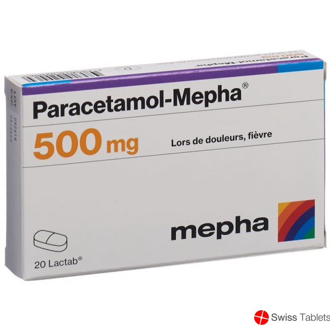 Paracetamol Mepha Lactab 500mg 20 Stück buy online