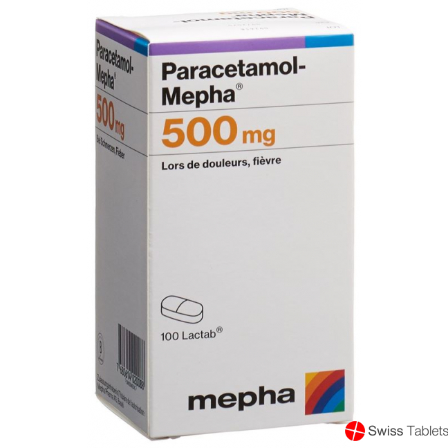 Paracetamol Mepha Lactab 500mg Dose 100 Stück buy online