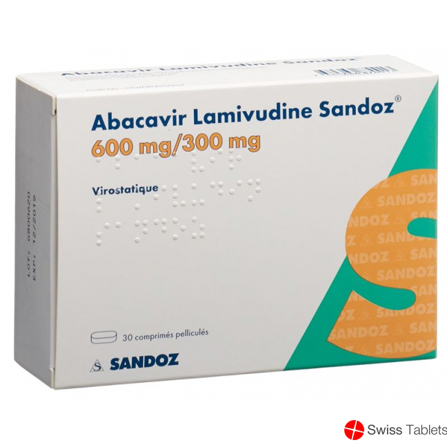 Abacavir Lamivud Sandoz Filmtabletten 600/300mg 30 Stück buy online