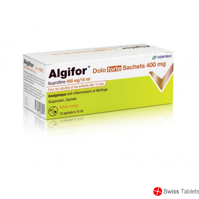 Algifor Dolo Forte Suspension 400mg/10ml 10 Beutel 10ml buy online