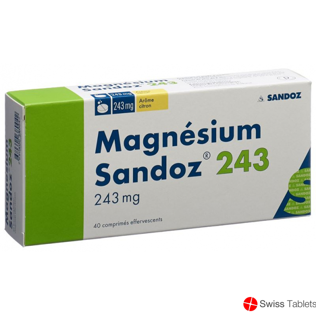 Magnesium Sandoz Brausetabletten 243mg (neu) Dose 40 Stück buy online