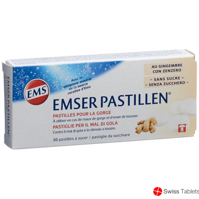 Emser Pastillen Zuckerfrei mit Ingwer 30 Stück buy online