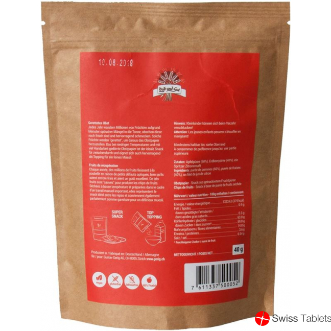 Leibundgut Crispy Fruits Obstpapier Erdbeere 40g buy online