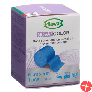 Flawa Nova Color Universalbinde 6cmx5m Blau