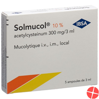 Solmucol 10% Injektionslösung 300mg/3ml 5 Ampullen 3ml