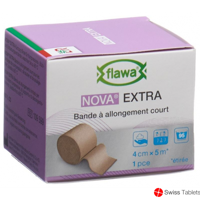Flawa Nova Extra short stretch bandage 4cmx5m tan