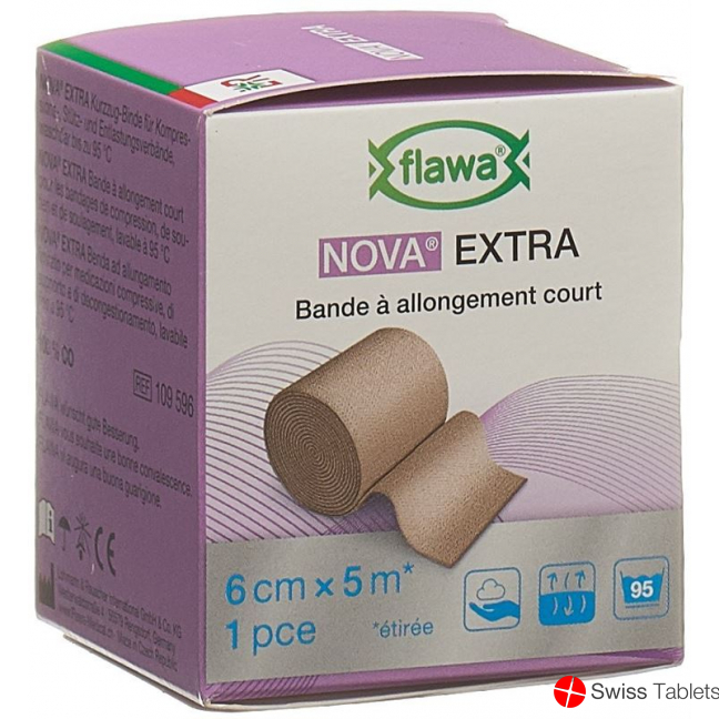Flawa Nova Extra Short-Stretch Bandage 6cmx5m Skin-Coloured buy online