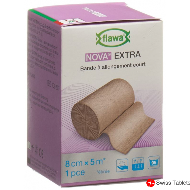 Flawa Nova Extra Short-Stretch Bandage 8cmx5m Skin-Coloured buy online