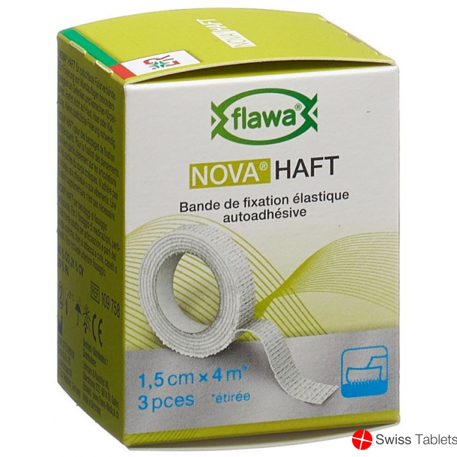 Flawa Nova Haft Cohesive Gauze bandage 1.5cmx4m 3 Stück buy online
